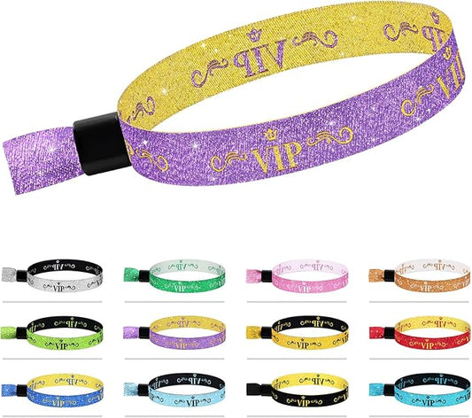 100 Pcs VIP Cloth Event Wristband, Disposable VIP Wristbands for Events, Colored VIP Wristbands Events,for Lightweight Concert,Club Entrance Wrist Strap Party Wristband Event (Color : Purple)