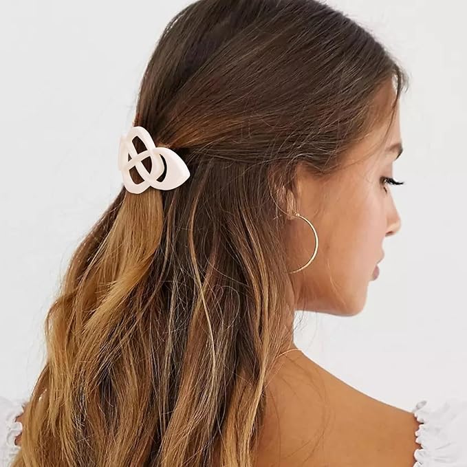 4packs Hair Clips French Hair Barrettes for Women Beige Khaki Brown Black Accessories for Women Girls
