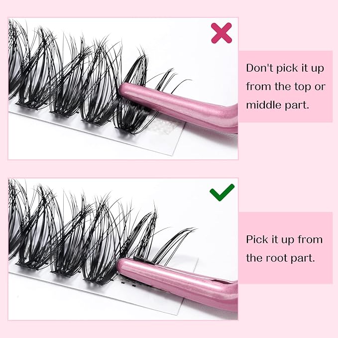 280 Pcs Individual Lashes 40D-C-0.07-16 Cluster Lashes C D Curl Wispy Lashes Bottom Lashes DIY Lashes At Home（40D-C-0.07-16）