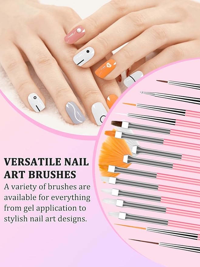 Nail Art Design Tools, Nail Stand Holder for Painting Nails, Nail Art Brushes, Nail Dotting Sculpting Gel Tool, French Tip Tool Liner Brushes, Resin Nail Art Palette, Nail Stuff for Nail Techs