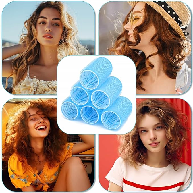 Hair Curlers - 12 Rollers & Clips, Small Size, Self Grip Holding, For Long to Short, Thick to Fine Hair, From Roots to Bangs for Volume