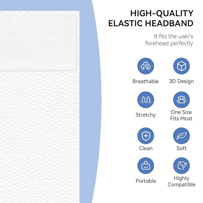 White Disposable Headbands for Women – 36pcs Spa Hair bands for Facials, Esthetician, Skincare & Washing Face – Bulk White Headband Pack, Professional Disposable Headbands for Spa and Facial Care