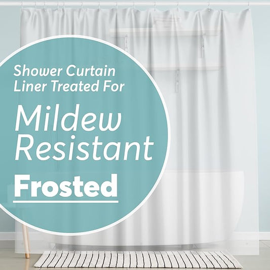 BigFoot Shower Curtain – 72 x 72 PEVA Premium Shower Curtain with Rustproof Metal Grommet and 3 Magnetic Weights – Odor Free and Compatible with Standard Showers, Frosted