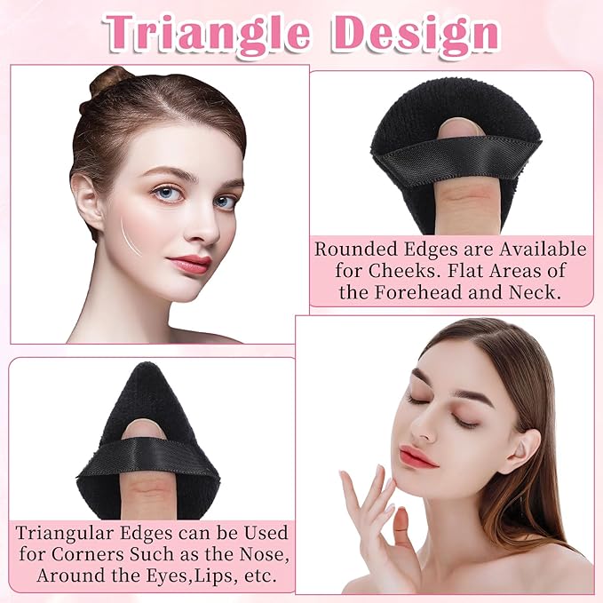 150Pcs triangle powders puff Soft powders puff bulk makeup sponge powder puffs for face powder setting makeup triangle puffs velour for foundation Wet and Dry Cosmetic Foundation Tools