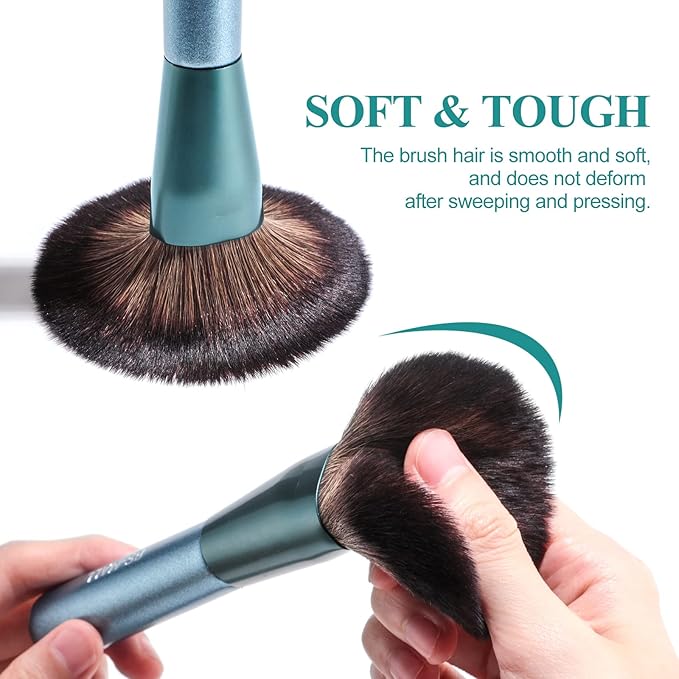 BS-MALL 14 Pcs Makeup Brushes Set with 1 Pcs Makeup Sponge – Essential Foundation Powder Concealers, Eye Shadows, Blush Makeup Brushes with Travel Makeup Case (Z-Blue)