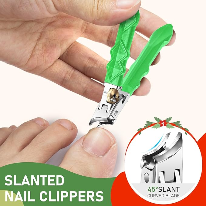 2026 Toenail Clippers for Thick Toenails for Seniors, Wide Jaw Opening Nail Clippers, Heavy Duty Ingrown Toenail Clippers Nail Cutters, Ultra Sharp Slanted Nail Clippers, Dual Green