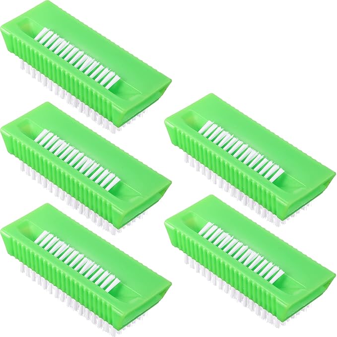 Boao 5 Pcs Hand Scrub Brushes for Nail Cleaning Fingernail Brush Soft Non Disposable Scrub Brush Plastic Hands Nail Cleaning Brushes for Men Women Kids (Green)