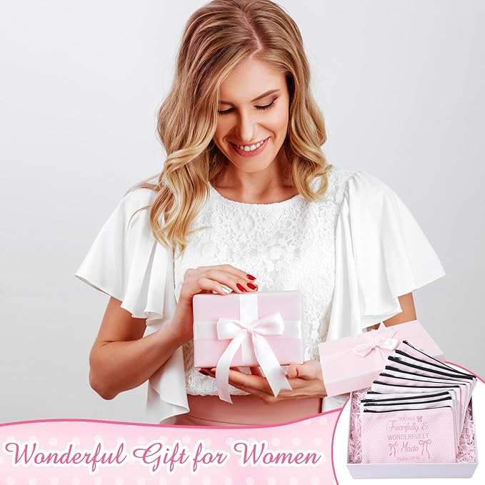 Reginary 20 Pieces Pink Christian Cosmetic Bag for Women Religious Bible Verse Makeup Bags with Zipper Toiletry Bag Pouch Travel Accessory Organizer Gifts, 7 x 4.3 Inches