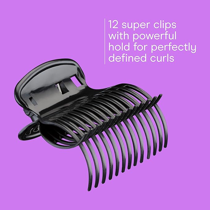 Conair Hot Rollers for Long, Medium & Short Hair, 12 Jumbo 1 ½" Heated Hair Rollers with Clips, Hot Curlers for Women, Volume & Curls, Amazon Exclusive, Black