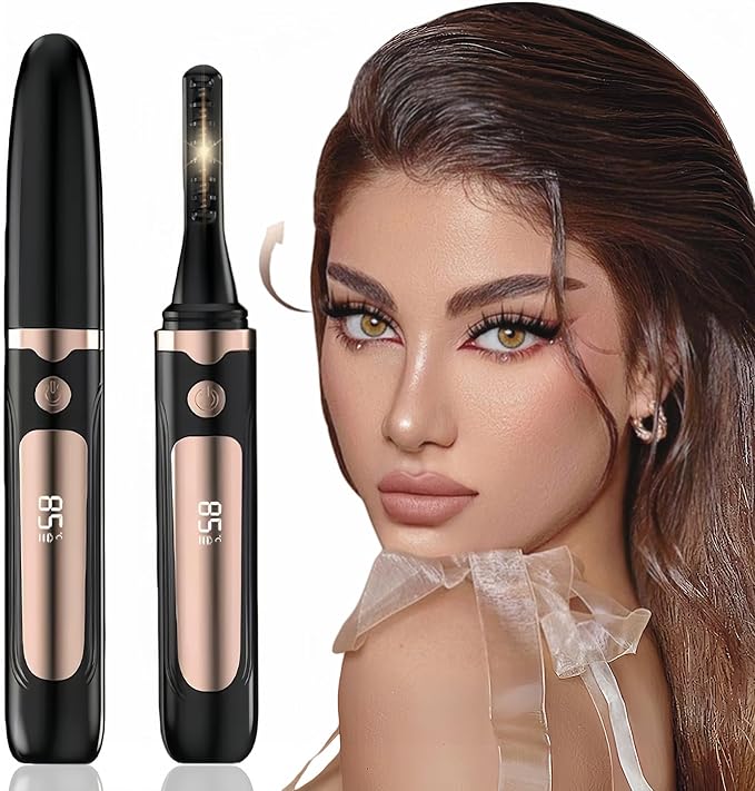 Heated Eyelash Curler - Heated Lash Curler Electric Eyelash Curler 4 Temp Settings for Makeup Tools for Achieving A Natural Curl and Long Lasting Eyelashes, Designed for Women, Black