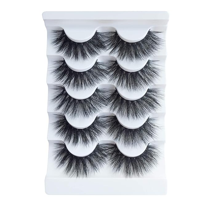 JIMIRE High Volume False Eyelashes Fluffy 3D Lashes Pack 5 Pairs