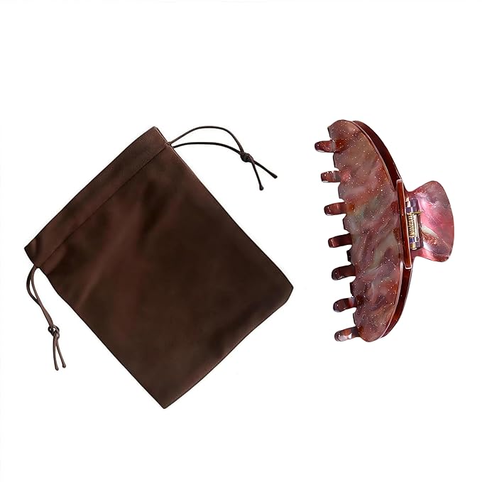 Durable Acetate Hair Clips - 4-Inch Brown starry sky Claw Clips for Fine and Thick Hair (Brown starry sky)