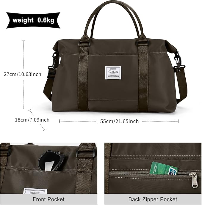 HYC00 Travel Duffel Bag,Carry-on Overnight Weekender Bags for Women,Sports Tote Gym Bag with Wet Pocket