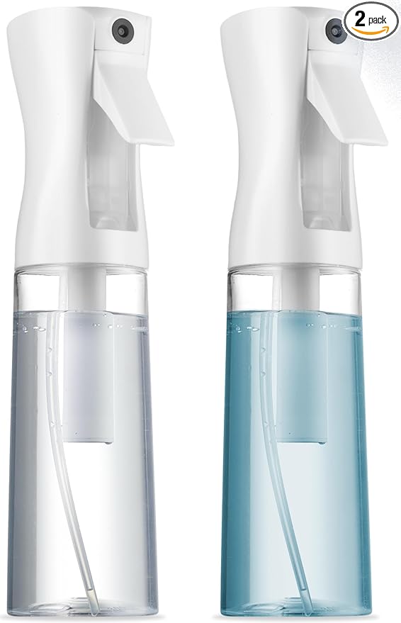 2 Pack Continuous Spray Bottles - Ultra Fine Mist Sprayer | Water Spray Bottle For Hair Mister Spray Bottle | Hair Spray Bottles For Hairstyling, Cleaning, Salons - 2pk 6.8 OZ / 200 ML