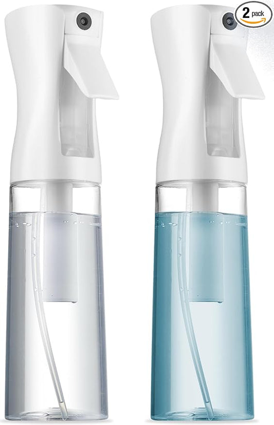 2 Pack Continuous Spray Bottle for hair - 10 Oz Ultra Fine Mist Sprayer | Water Spray Bottle For Hair Mister Spray Bottle | Hair Spray Bottles For Hairstyling, Cleaning, Salons (2pk 10oz)