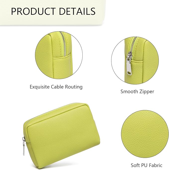 Makeup Bag Large Capacity Women's Classic Black Wash Bag Adjustable Partition Wash Brush and Cosmetic Carrying Bag (PU/Grass)