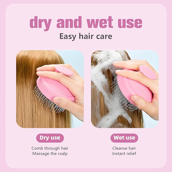 Portable Travel Scalp Cleansing Brush - Dual-Use Dry/Wet Exfoliator Removes Dandruff&Buildup,Suitable for Both Men&Women.Army Green