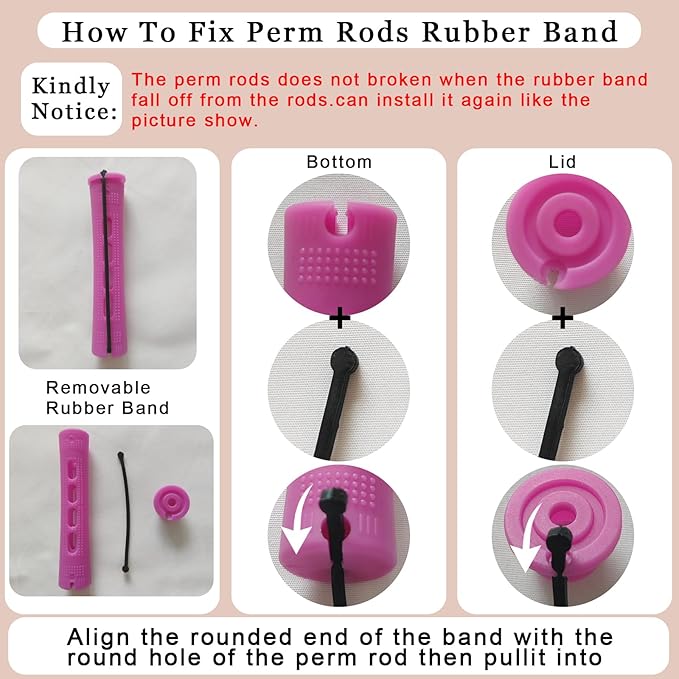 40PCS Hair Perm Rods Set For Short Hair,Beige Purple Perm Rods For Black Women Plastic Cold Wave Rods For Long Hair(40Pcs,Beige+Purple)