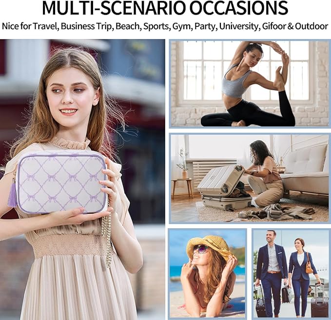 Makeup Bag Travel Cosmetic Bag Organizer Tassel Toiletry Bag Large Canvas Zipper Pouch Mahjong Tile Bag