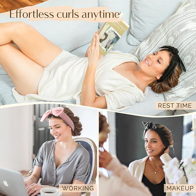 YANIBEST Heatless Curls Overnight, No Damage Hair Curlers to Sleep in, Satin Heatless Curling Set with Hair Clip Scrunchies, for All Hair types (Chocolate)