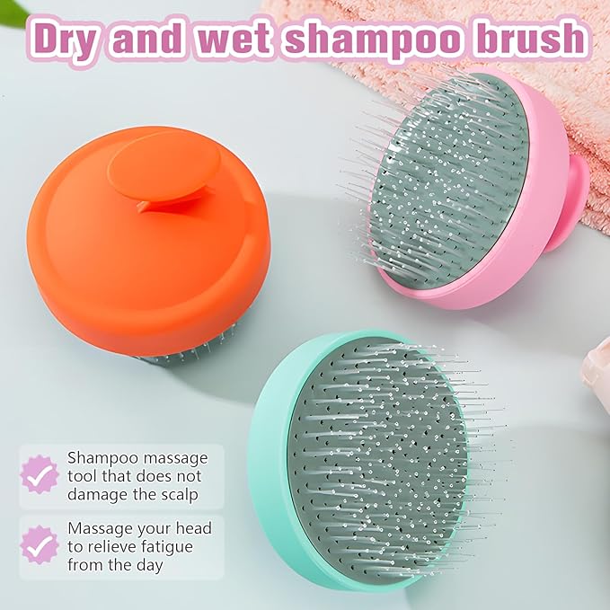 Portable Travel Scalp Cleansing Brush - Dual-Use Dry/Wet Exfoliator Removes Dandruff&Buildup,Suitable for Both Men&Women.Army Green