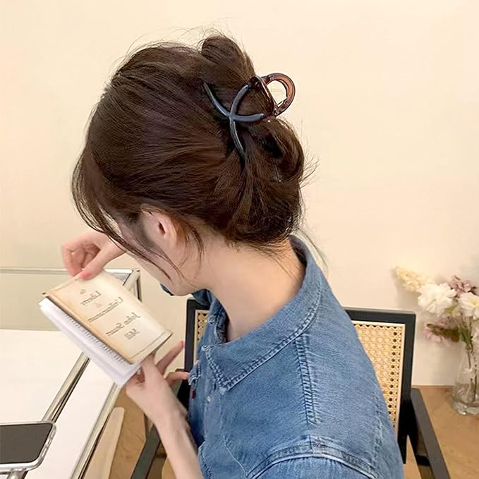 Big Hair Claw Clips Medium Size Butterfly Hair Clips for Women 3.15" Strong Hold Non-slip Jaw Clips Hair Accessories for Long Thick Thin Hair 6 Pcs
