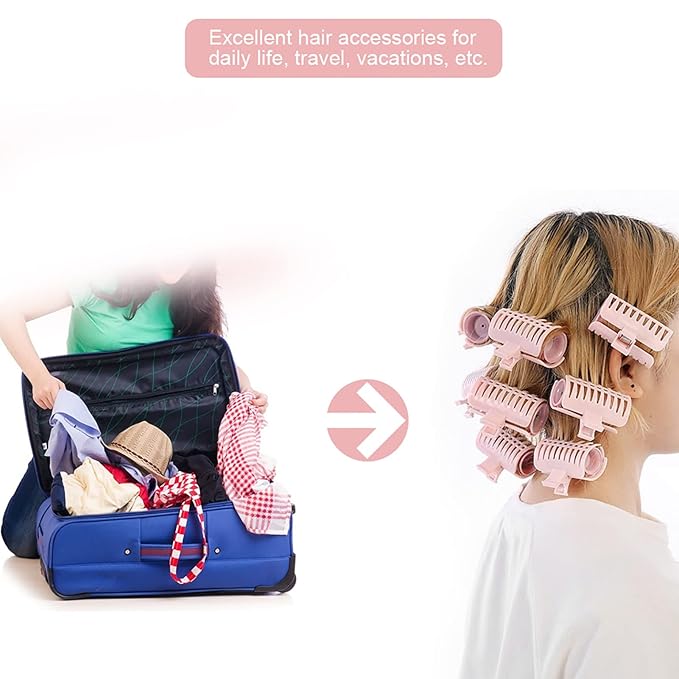 Hot Roller Clips Roller 15Pcs, Hair Curler Claw Clips Fixing Clamp Set, Plastic Reusable Hair Styling Curling Clips for Women Girls Hair Section Styling 1.97x2.56 Inches()