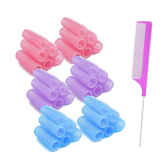 ZMD 36PCS Self Grip Small Hair Curlers Set, Heatless Rollers Hair Curlers Salon Haidressing Curlers DIY Curly Hair Accessories for Medium Short Thin Fine Hair (0.6Inch)