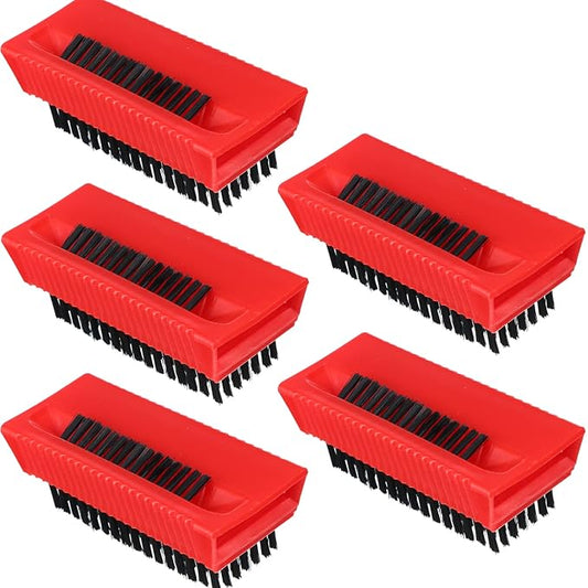 Boao 5 Pcs Hand Scrub Brushes for Nail Cleaning Fingernail Brush Soft Non Disposable Scrub Brush Plastic Hands Nail Cleaning Brushes for Men Women Kids (Red and Black)