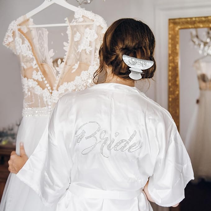 Bride to Be Gift Set, Bride Slippers, I Do Slippers Robe Hair Claw Bride Hair Clip, Bridal Wedding Robe, Wedding Gift, Bridal Gift, Bridal Shower Gifts
