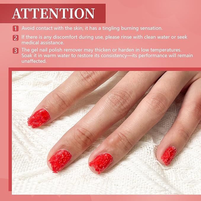 JODSONE 15ml Gel Nail Remover No Need Soaking or Wrapping for Quick And Easy Removal At Home with Cuticle Pusher and Nail File
