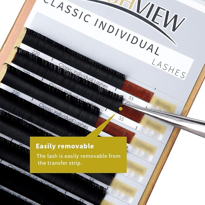 LASHVIEW 0.20 Thickness Eyelash Extensions C Curl 9mm Silk Mink Fake Natural Thick Lashes Individual Semi-Permanent Eyelashes Silk lashes (Salon Use)