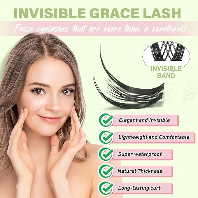 KEYYOU Pixie Lash Clusters Kit Fairy Lash Extension Kit D Curl 144Pcs Eyelash Extension Kit Wispy Natural Invisible Band Lash Kit with Waterproof DIY Lash Extension Kit at Home(Pixie-D-10-16MIX)
