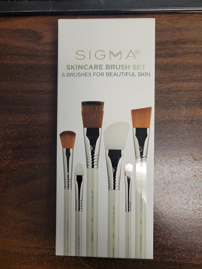 Sigma Beauty Skincare Brush Set – Skincare Brushes for Applying Skincare Products to Face and Skin, Includes 6 Skincare Tools for Masks, Creams, Gels, and Serums (6 Pcs)