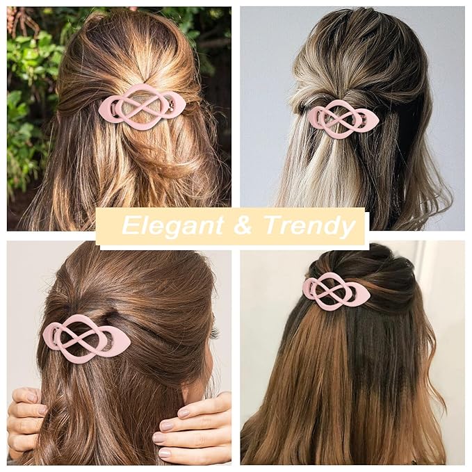 Pink Hair Barrettes for Women 4packs Hair Clips French Hair Barrette Clip Pink Accessories for Women Girls