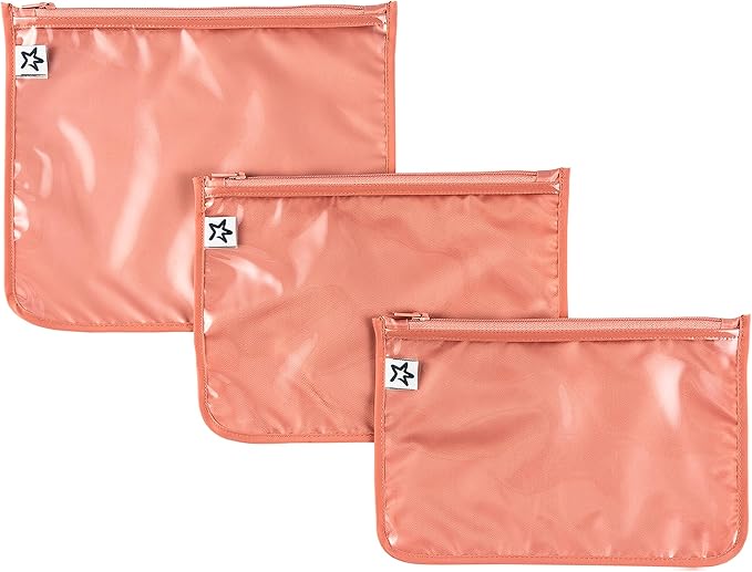 Tiny Twinkle Diaper Bag Organizing Pouches|3 Pack Mess-Proof Clear Front Travel Organizer Bags&TSA Approved Toiletry Bag Set for Baby and Mom Essentials