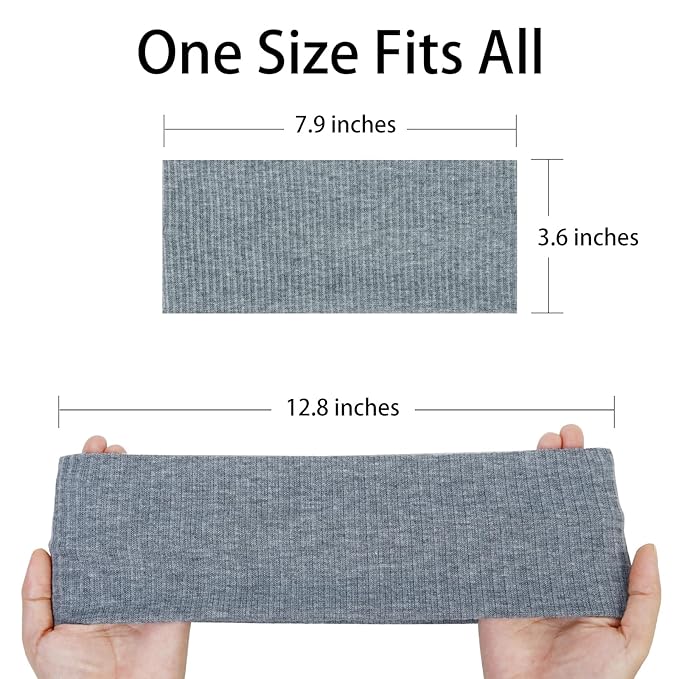 TERSE Headbands for Women Wide Non Slip Hairbands for Women's hair Soft Elastic Thick Head Bands Fashion Workout Yoga Hair Accessories, 6 Pack