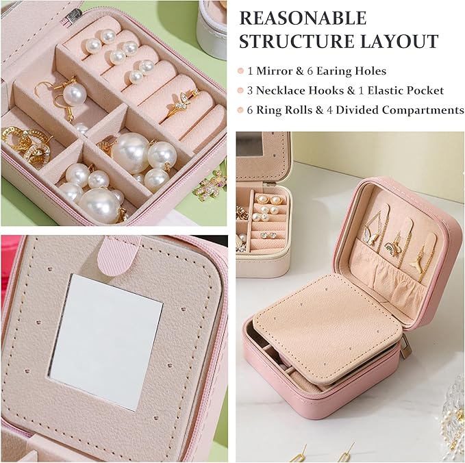 MODENGKONGJIAN Travel Jewelry Case for Women Fashion, Ring Necklace Earring Jewelry Holder Organizer Box, Small Portable Jewellery Storage, Initial Z