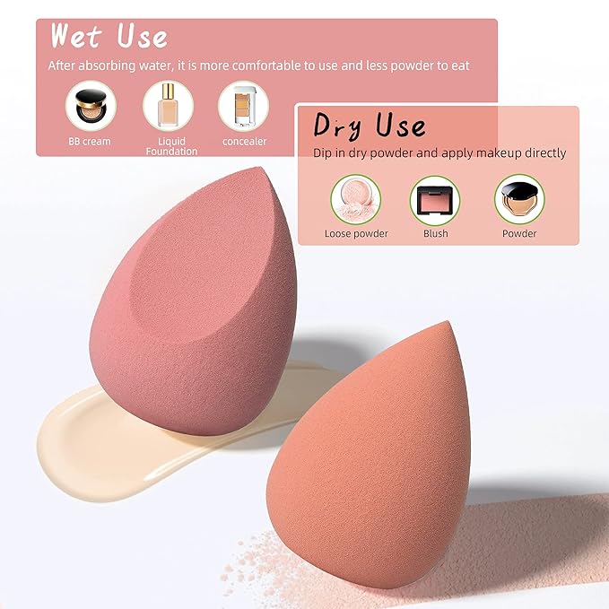 COSTICA Makeup Sponge Set Blender, Beauty Sponge Makeup Blender Flawless for Liquid - Multi Colored 8 pcs Exquisite Packeged