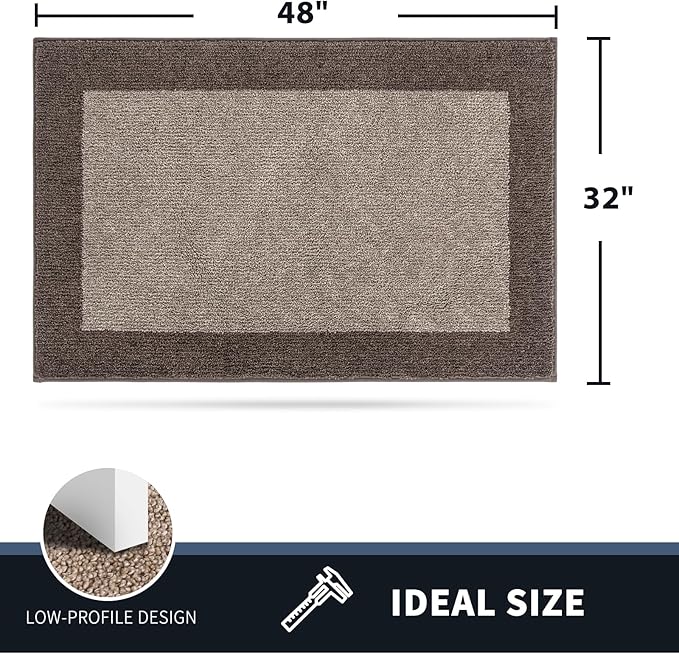 PURRUGS Dirt Trapping Door Mat 32" x 48", Non-Slip Washable Entry Mat, Dog Doormat, Front Door Mat, Super Absorbent Entrance Mat for Muddy Shoes & Paws, Beige & Grayish Brown
