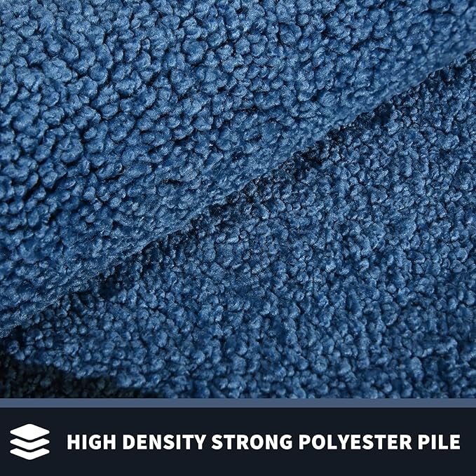 PURRUGS Dirt Trapping Door Mat 24" x 36", Non-Slip Washable Entry Mat, Dog Doormat, Front Door Mat, Super Absorbent Entrance Mat for Muddy Shoes & Paws, Light Blue & Navy