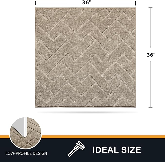 PURRUGS Dirt Trapping Door Mat 36" x 36", Non-Slip Machine Washable Entry Rug, Dog Doormat, Indoor Front Door Mat, Super Absorbent Entryway Rug for Muddy Shoes & Paws, Taupe