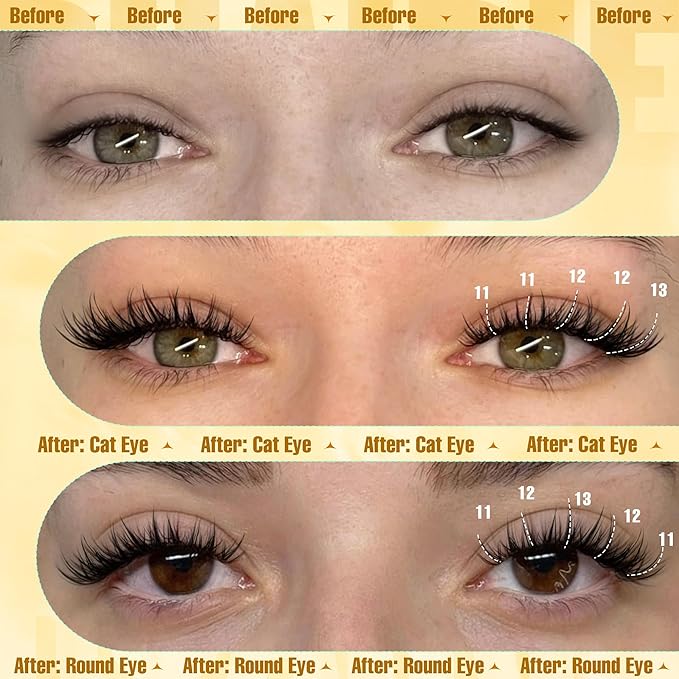 Manga Lash Clusters Kit Natural Eyelash Clusters Kit Wispy Lash Extensions 180pcs Spiky Cluster Eyelash Extensions C Curly 11-13mm Eyelash Extension Kit with Bond, Seal and Tweezers by Ruairie