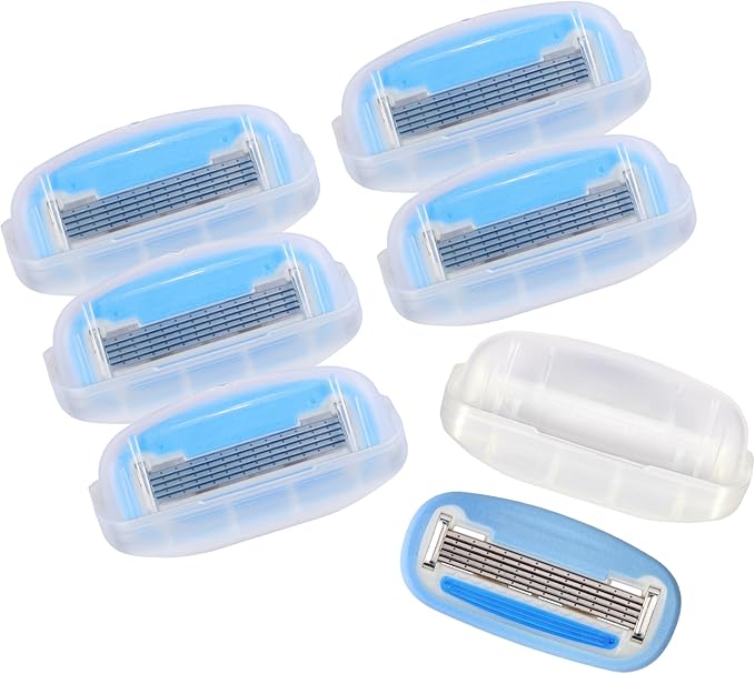 Amazon Basics 5-Blade Razor Refills for Women with Comfort-Coated Blades, Moisture Lubrication, Hypoallergenic, (Fits Amazon Basics Razor Handles Only) (Previously Solimo) 6 Count (Pack of 2)