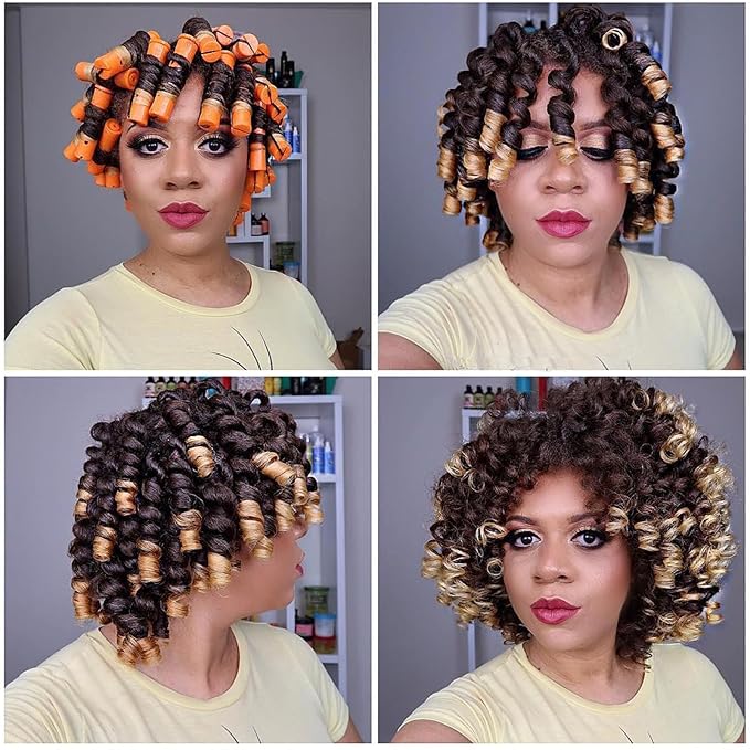 Cold Wave Perm Rods For Long Hair,40PCS Orange Plastic Curling Rods For Short & Natural Hair,DIY Perming Rods For HairStyling(Orange 40Pcs)