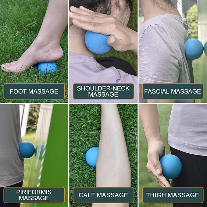 Massage Lacrosse Balls for Myofascial Release,Yoga Deep Tissue Massage,Trigger Point Therapy and Foot Plantar Fasciitis,Muscle Soreness Massager Ball (2Pack, Pink)