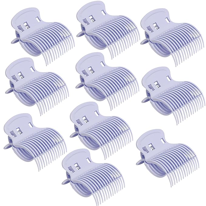Hot Roller Clips -10PCS Hair Roller Clip - Replacement Roller Clips for Women Girls Hair Section Styling - Hair Curler Claw Clip - Purple