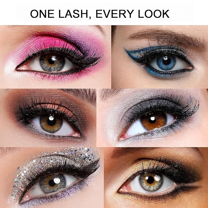 Magnetic Eyelashes with Applicator, 1 Packs (4 Pairs Total), Pink Reusable False Lashes, Natural Look, Glue-Free, Lightweight Wear