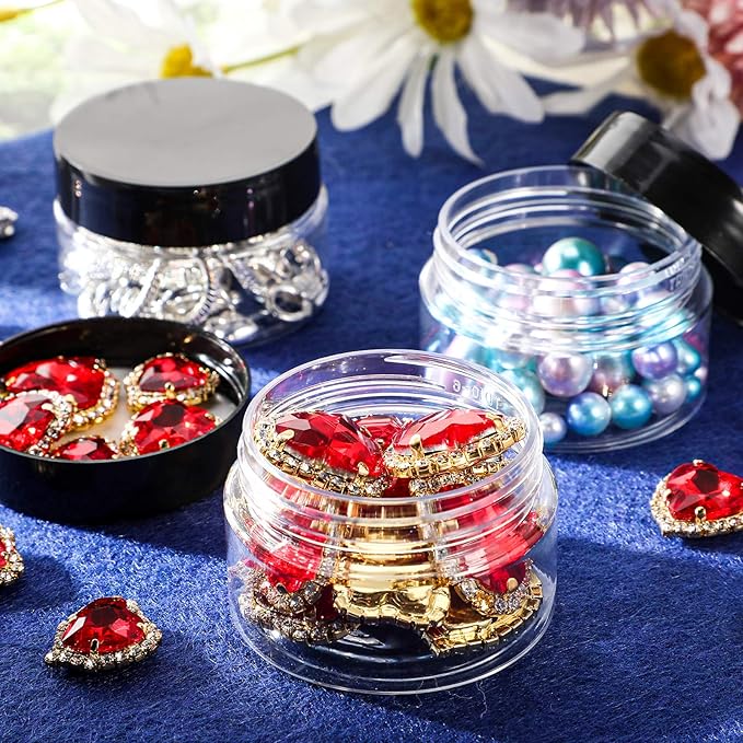 6 Pack 6oz Plastic Jars Containers with Lids Wide-mouth Refillable Leakproof Reusable Round Empty Jars for Travel Cosmetic Dry Food Spice Candy Cookie Home Kitchen Organizing(Clear)