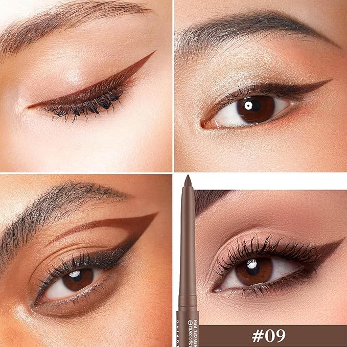 Quick-Drying Smooth-Glide Cream Eyeliner Set, 12 Versatile Shades Available, Waterproof Smudge-Proof Long-Lasting, Beginner-Approved, Safe for Sensitive Eyes & All Skin Types #09